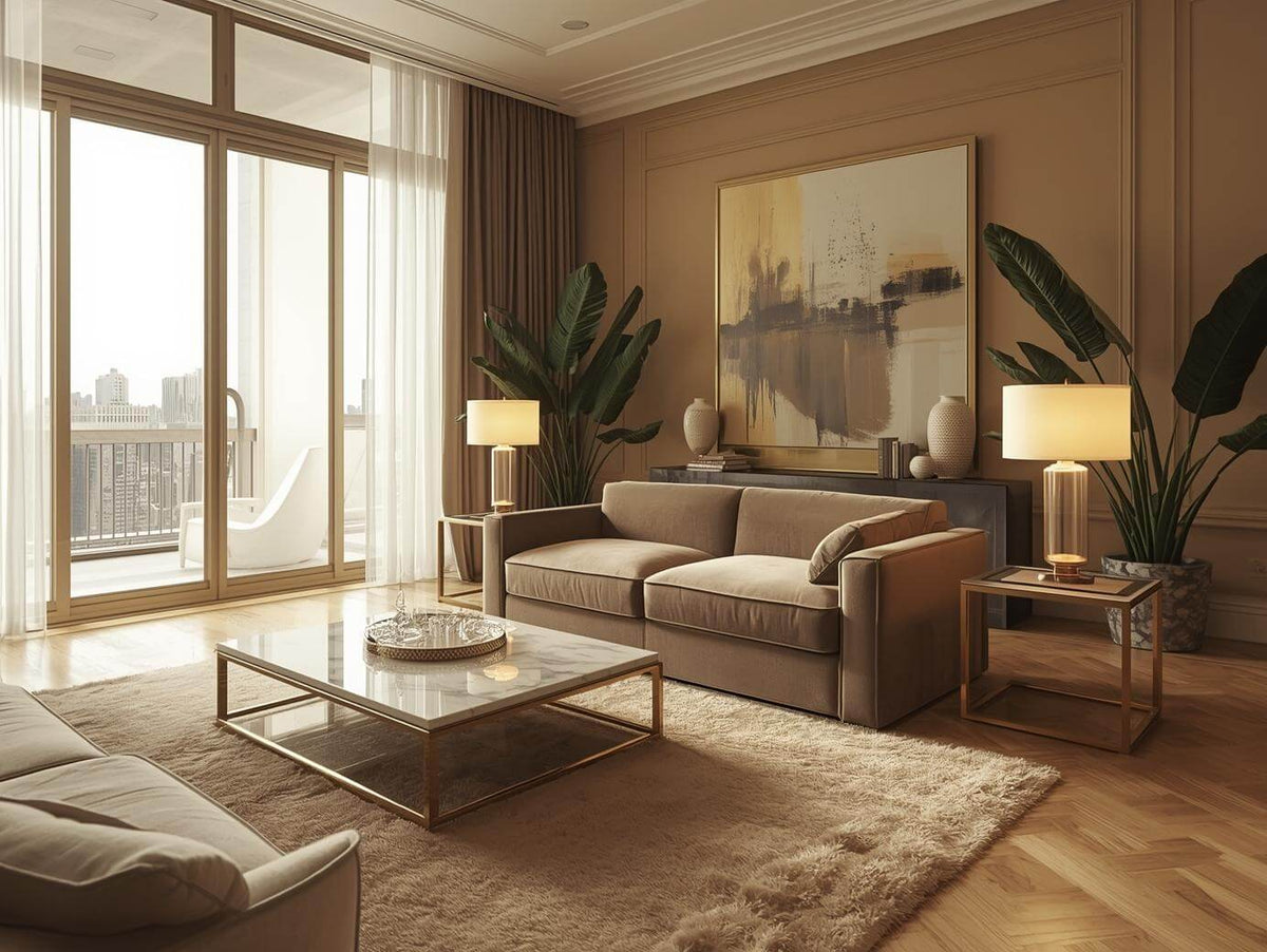 luxury living room with old sofa