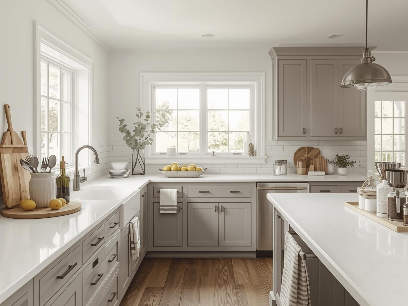 modern full kitchen counter decoration ideas