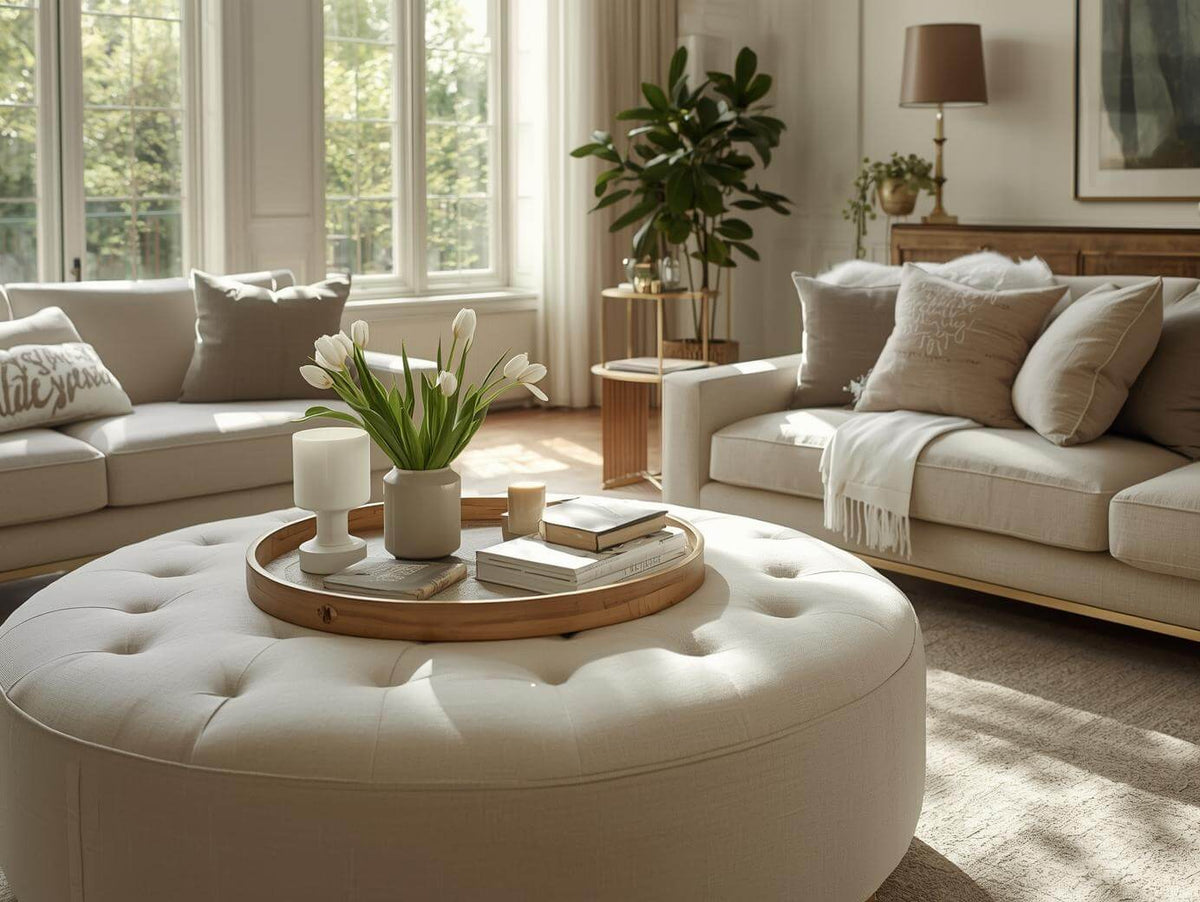 modern living room ottoman decor ideas