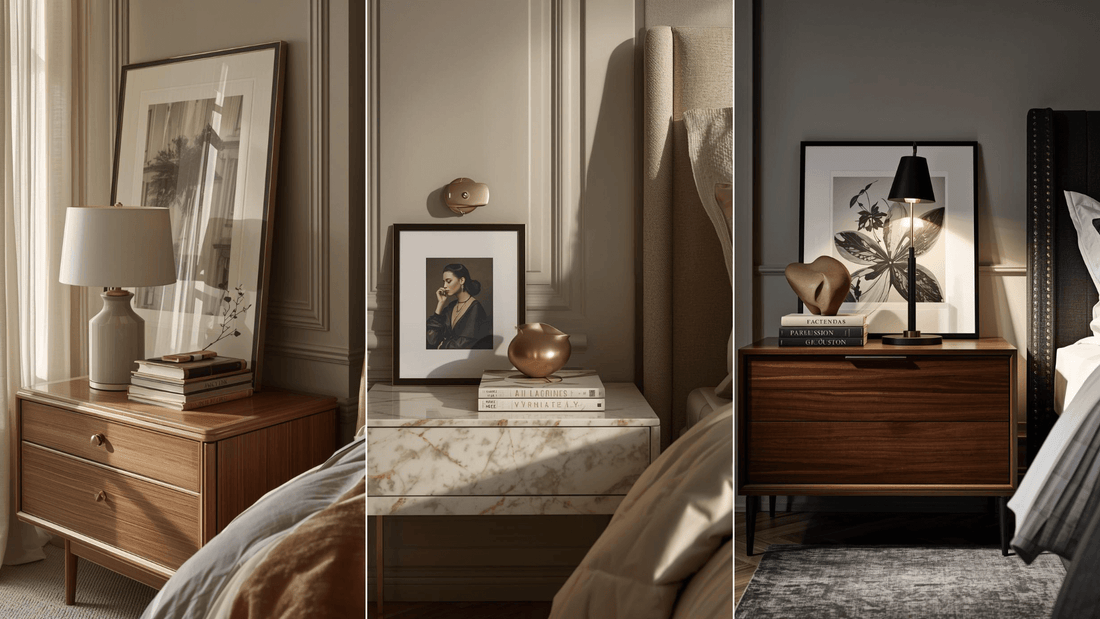 nightstand decor ideas warm neutral bedroom