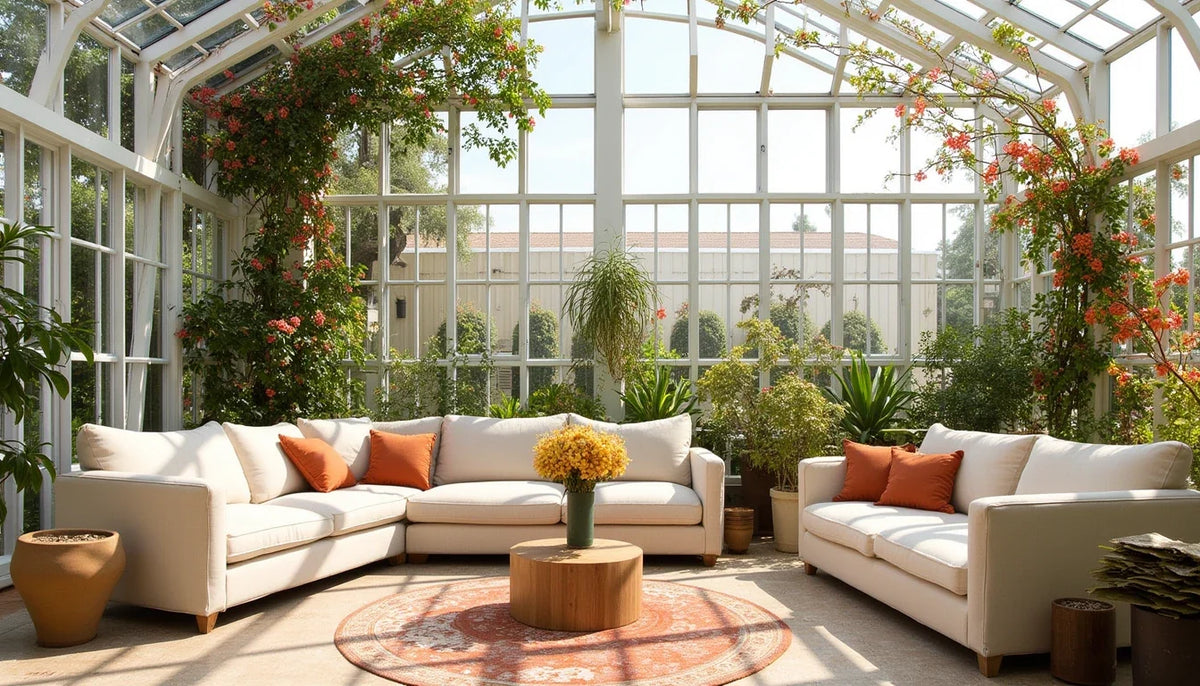 25 Giant Greenhouse Living Room Ideas with Colorful Flowers - Elirian