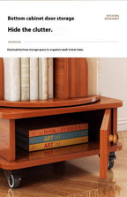 Rotating Corner Bookshelf, 6-Tier Walnut Brown Spinning Bookcase - Elirian