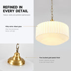 Vintage Milk Glass Pendant Light with Brass Finish - Elirian