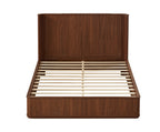 Fluted Walnut Wave Platform Bed Frame, Queen - Elirian