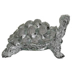 14" Chrome Plated Crystal-Set Decorative Turtle Sculpture