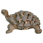 14" Gold Plated Crystal-Set Decorative Turtle Sculpture