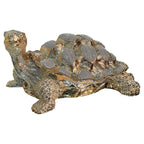 14" Gold Plated Crystal-Set Decorative Turtle Sculpture