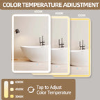 Rectangular Frameless LED Bathroom Wall Mirror with Anti-Fog Function