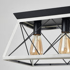 5-Light White Farmhouse Linear Chandelier for Dining Room and Kitchen Island - Elirian