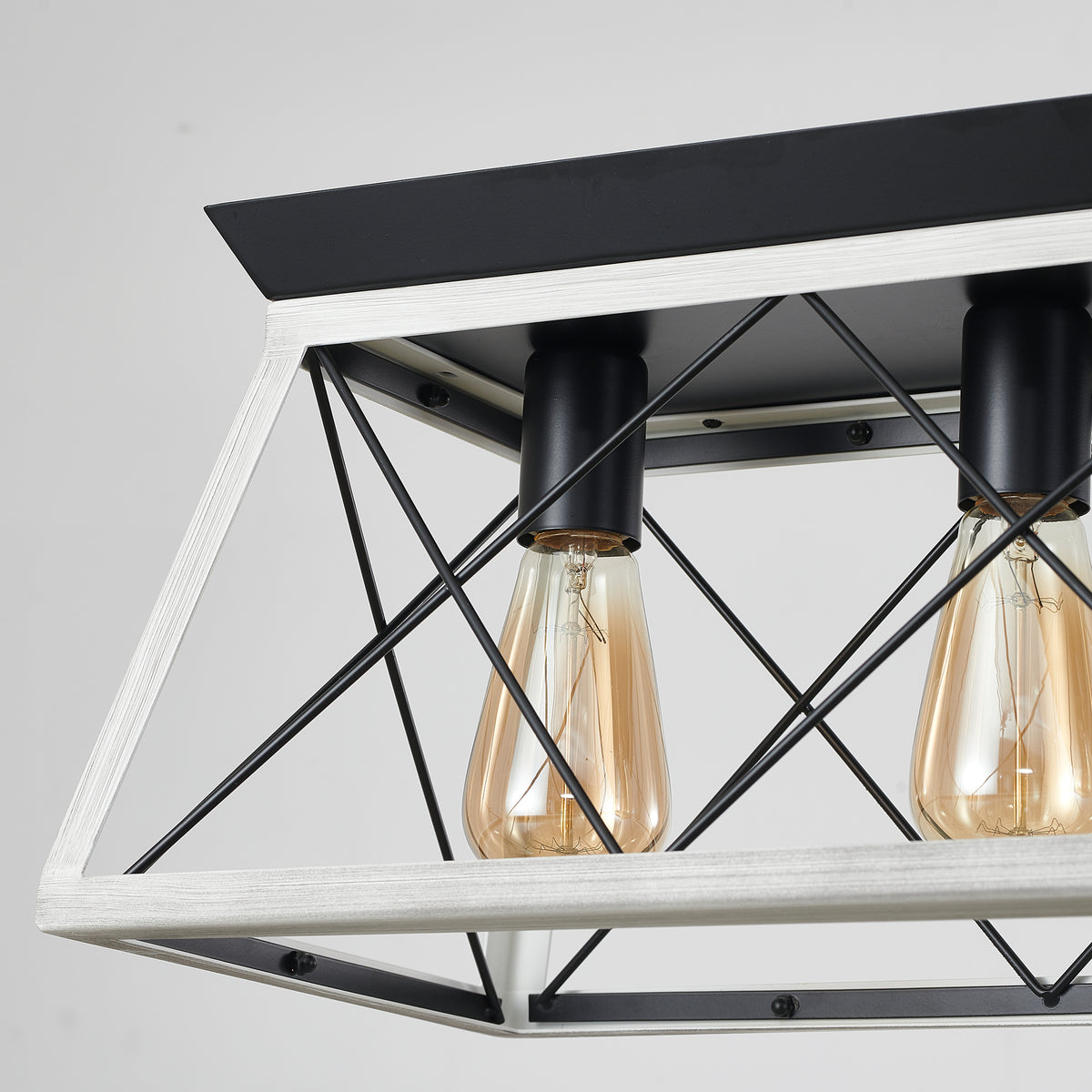 5-Light White Farmhouse Linear Chandelier for Dining Room and Kitchen Island - Elirian