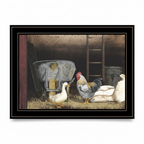 Chicken Feed Framed Wall Print by Billy Jacobs in Black Wood Frame