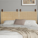 Natural Rattan Wall-Mounted Headboard Panel, 70" Double Panel