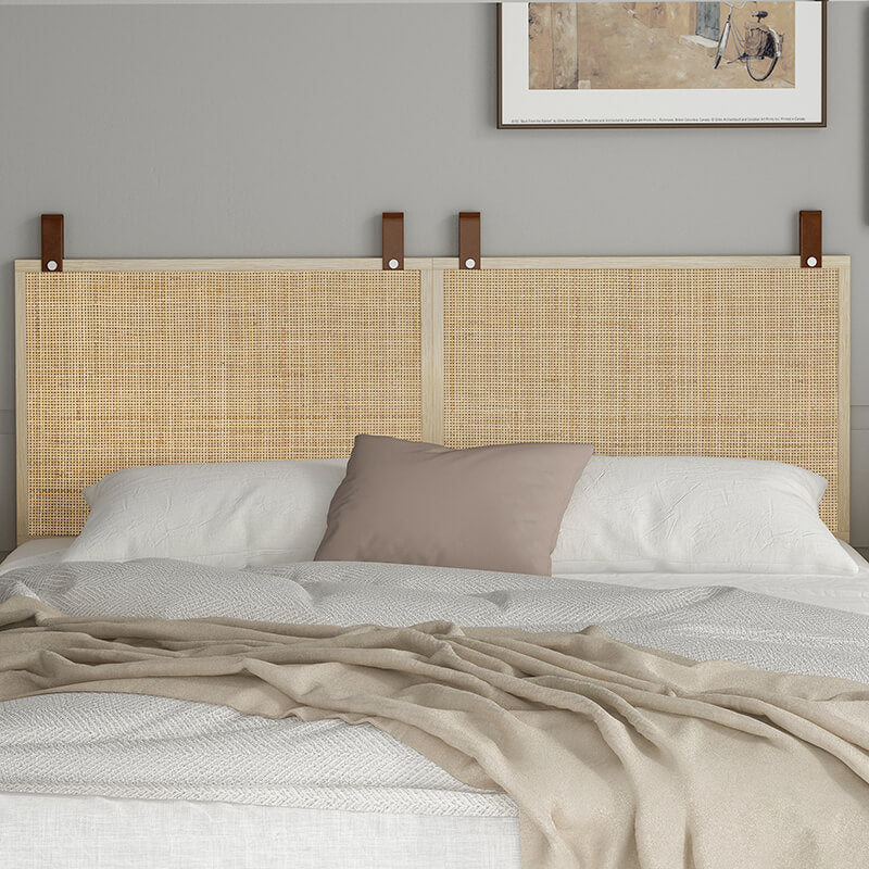 Natural Rattan Wall-Mounted Headboard Panel, 70" Double Panel