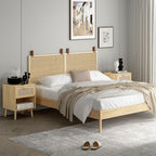 Natural Rattan Wall-Mounted Headboard Panel, 70" Double Panel