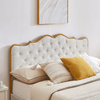 Full Size Light Grey Storage Bed Frame with Rounded Headboard and 4 Drawers