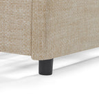 Queen Size Light Caramel Upholstered Storage Bed Frame with 4 Drawers