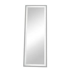 Modern White Full Length LED Floor Mirror with Built-In Lights