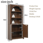 Walnut Arched Bookcase with Storage Cabinet and Open Display Shelves - Elirian