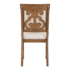 Retro Extendable Dining Set with 4 Upholstered Chairs, Walnut - Elirian