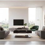 Table basse moderne expresso à plateau relevable avec rangement et structure en métal