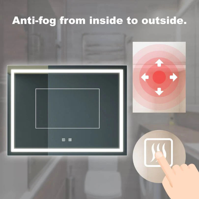 48" Luxury Bathroom LED Lighted Vanity Mirror with Wall Switch