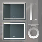 48" Luxury Bathroom LED Lighted Vanity Mirror with Wall Switch