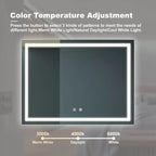 48" Luxury Bathroom LED Lighted Vanity Mirror with Wall Switch