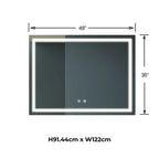48" Luxury Bathroom LED Lighted Vanity Mirror with Wall Switch
