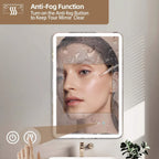 Rectangular Frameless LED Bathroom Wall Mirror with Anti-Fog Function