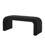 U-Shaped Teddy Ottoman Bench Set of 3, Black - Elirian