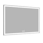 Modern 60x40 silver LED bathroom mirror with 3 color modes - Elirian