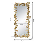 61" Solid Wood Full Length Floor Mirror with Gold Leaf Accents
