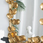 61" Solid Wood Full Length Floor Mirror with Gold Leaf Accents