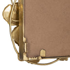 61" Solid Wood Full Length Floor Mirror with Gold Leaf Accents