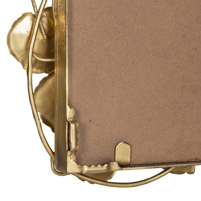 61" Solid Wood Full Length Floor Mirror with Gold Leaf Accents