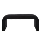 U-Shaped Teddy Ottoman Bench Set of 3, Black - Elirian