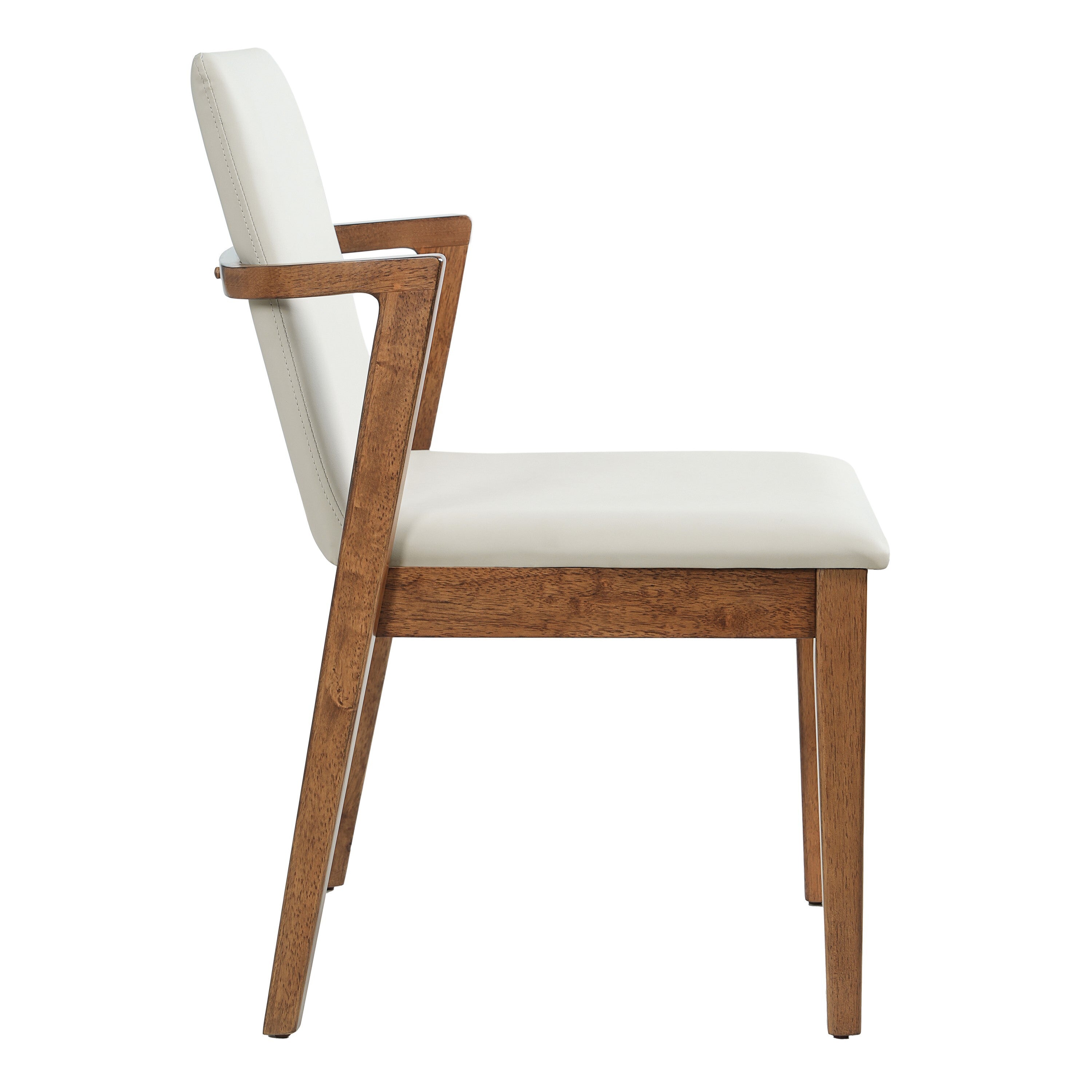 Mid-Century Modern Dining Armchairs, Beige & Walnut (Set of 2) - Elirian