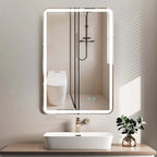 Rectangular Frameless LED Bathroom Wall Mirror with Anti-Fog Function