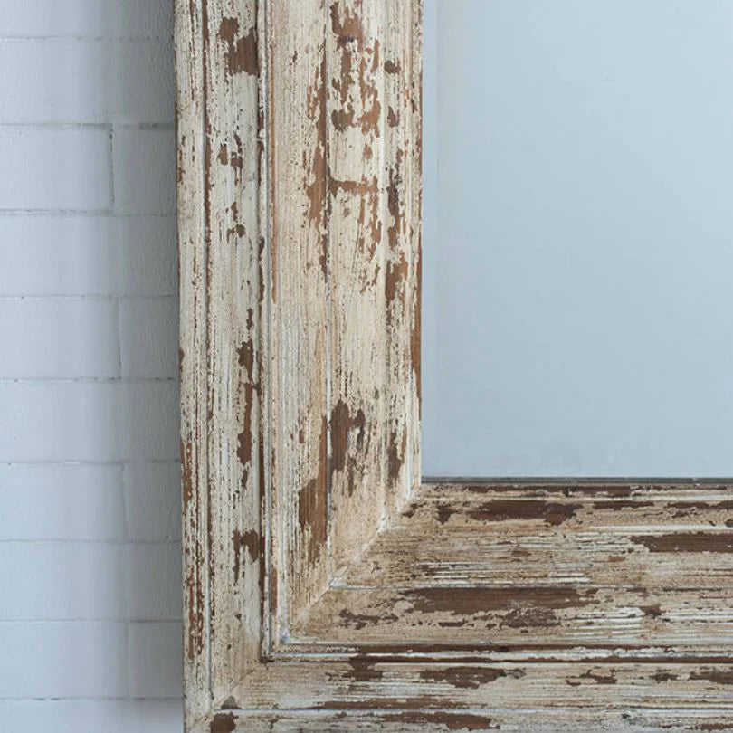 75" Brown Distressed Wood Full Length Floor Standing Mirror