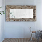 75" Brown Distressed Wood Full Length Floor Standing Mirror