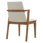 Mid-Century Modern Dining Armchairs, Beige & Walnut (Set of 2) - Elirian