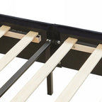 King Size Black Velvet Wingback Bed Frame with Button-Tufted Headboard and Footboard