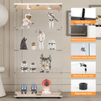 White tempered glass display cabinet with LED lighting, lockable doors, and adjustable feet - Elirian