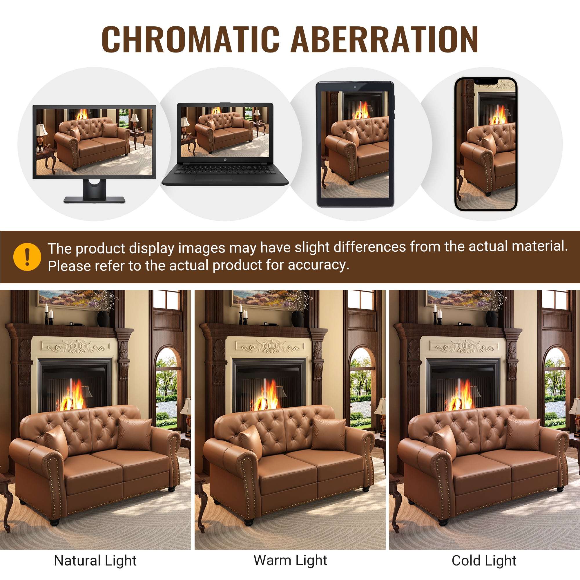 Faux Leather Modular Ottoman in Warm Brown - Elirian