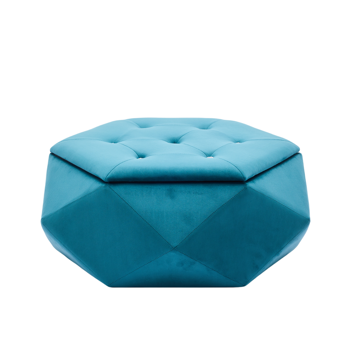 Velvet Diamond Tufted Storage Ottoman, Blue - Elirian