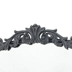 Black Arched Full Length Floor Mirror with Baroque Carved Frame