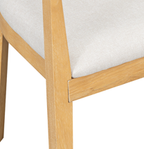 Curved Back Upholstered Dining Chairs with Solid Wood Frame, Set of 2 (Natural) - Elirian