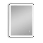 Black Framed LED Bathroom Mirror with Touch Sensor, Anti-Fog & Dimmable Lighting