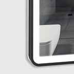 Black Framed LED Bathroom Mirror with Touch Sensor, Anti-Fog & Dimmable Lighting