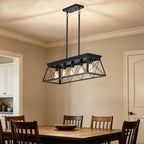 5-Light Black Farmhouse Chandelier with Adjustable Rods - Elirian